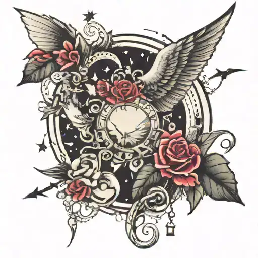 Univers And Angle Cuple Tatoo Design