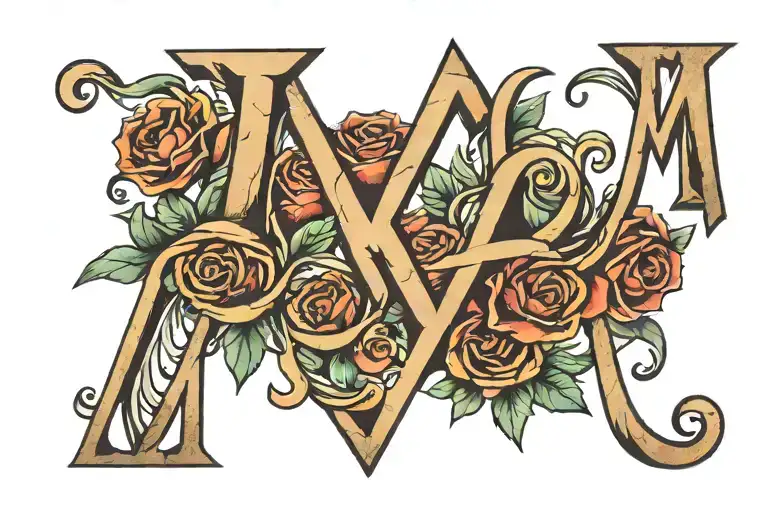2 Letters M Intertwined