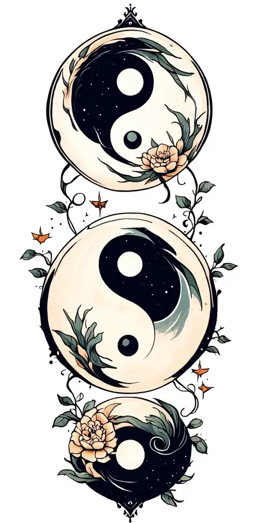 Yin Yang Symbol Surrounded