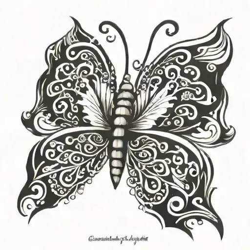 Butterfly Wings With 444 In Spine Of Butterfly Emerging