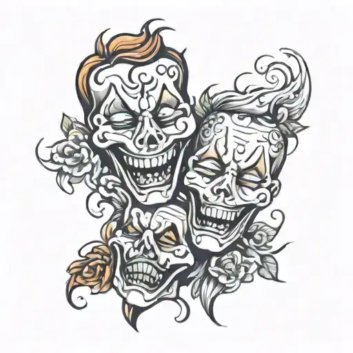 Laugh Now Cry Later Faces Melting Into Eachother