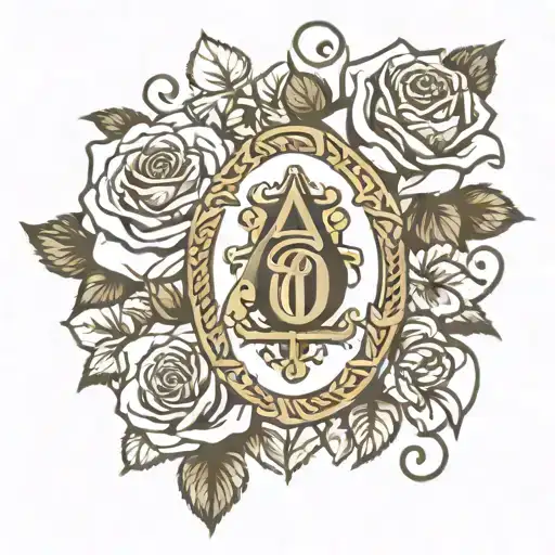 Alpha Phi Omega Crest With Roses