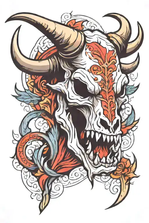 Angry Bull Skull