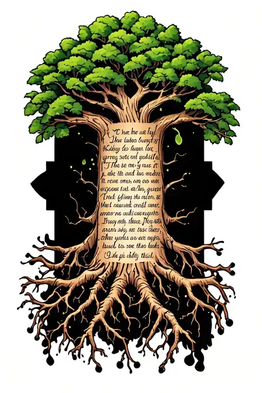 Tree Of Life With Roots And Bible Verses