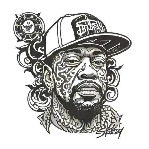 James Dewitt Yancey With Stussy Detroit Cap And A Detroit Warmup Shirt