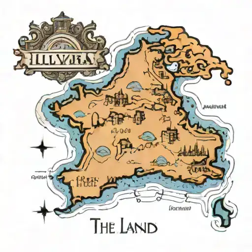 A Map Of Illyria With The Text 'The Land Of The Free'