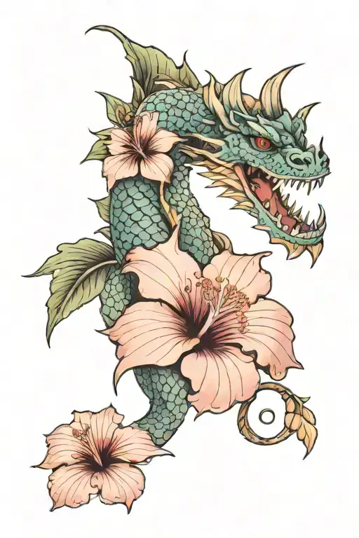 Hibiscus And Dragon