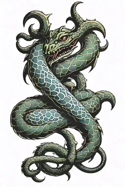 Oroborus Serpent Surrounding An Anchor