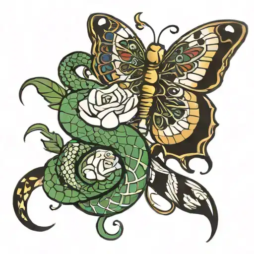 Butterfly And Snake