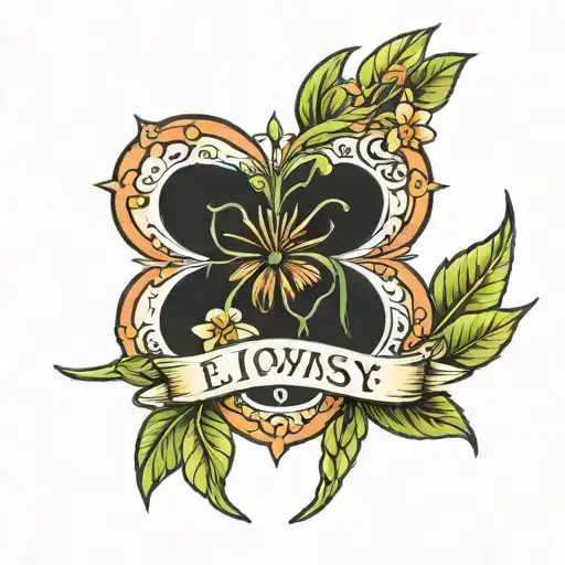 Primrose Flower With Name Elowyn As Stem
