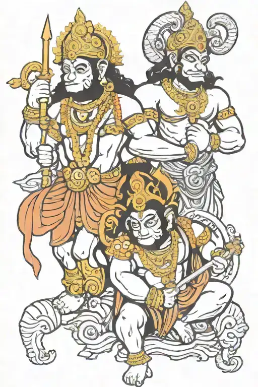 Hanuman And Ram Sita Inside Hanuman