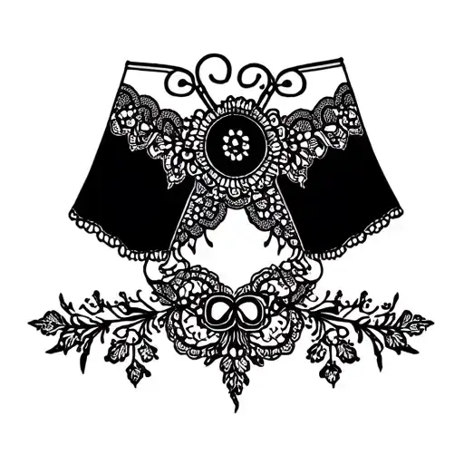 Lace Garter Tattoo Stencil