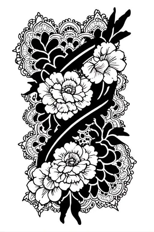 Lace Garter Tattoo Stencil For Fore Arm Band