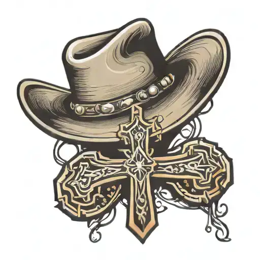Cowboy Hat Hanging Of A Cross