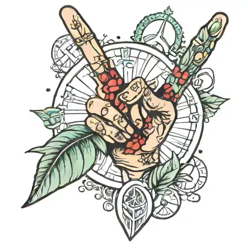 Peace Fingers In A Tarot Card Simplistic