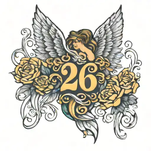 Number 2630 With Angel Wings