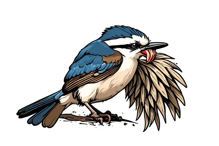 Kookaburra Eating Its Own Tail