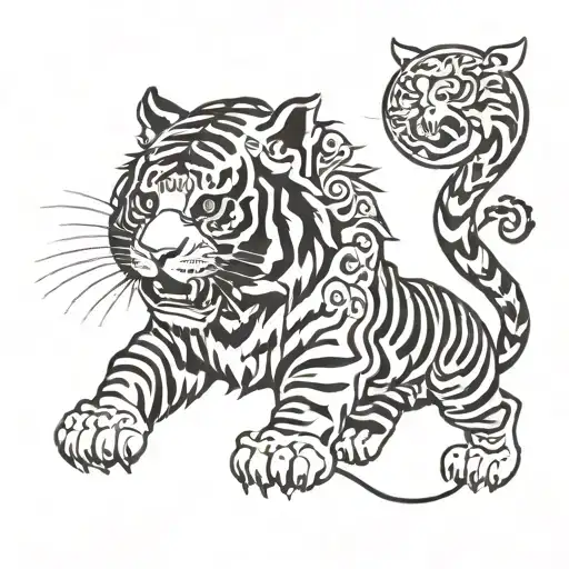 October 27 1998 Year Of The Tiger Tattoo Design Combining
