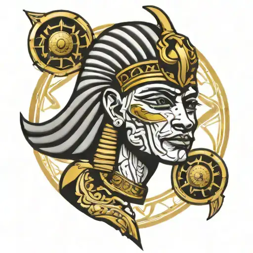 Egyptian God With Loius Vutton Print Surrounded