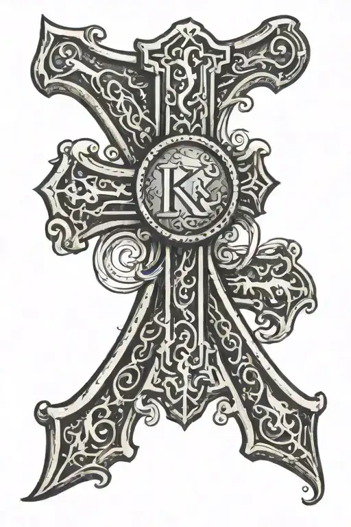 Cross With Letter K Circled With Hail The Cross Our Only Hope