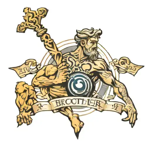 Brother Gemini Tattoo Men Strength And Mind Thinking Intelligence Power