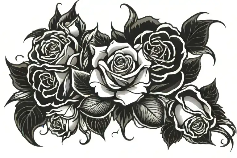 Roses And Tribal Design