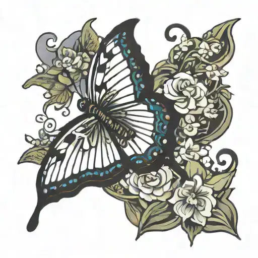 H With Butterfly