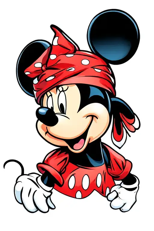 Gangster Bandana Red Mickey Mouse