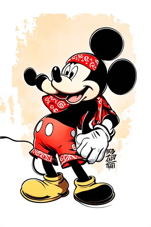 Thuging Bandana Red Mickey Mouse