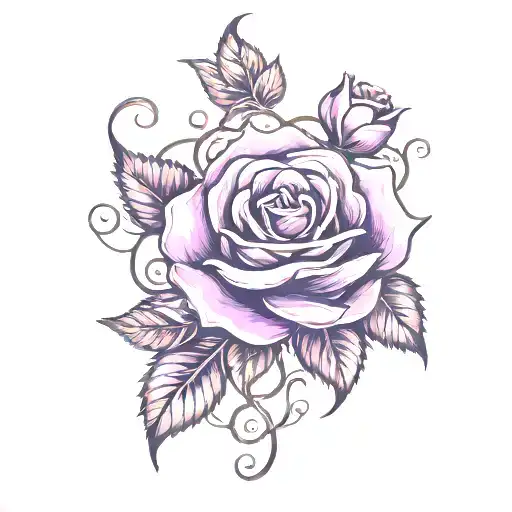 Purple And Pink Rose Intertwined