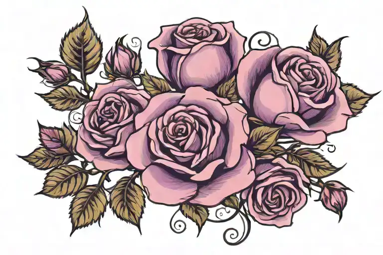 Purple And Pink Rose Intertwined