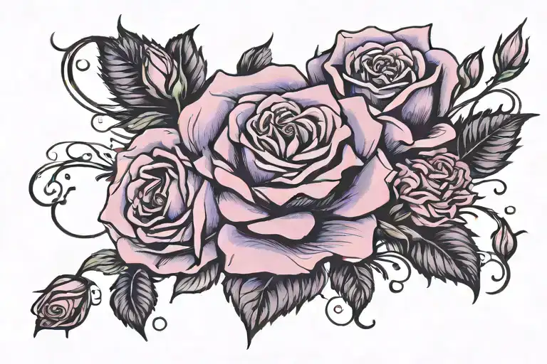 Purple And Pink Rose Intertwined