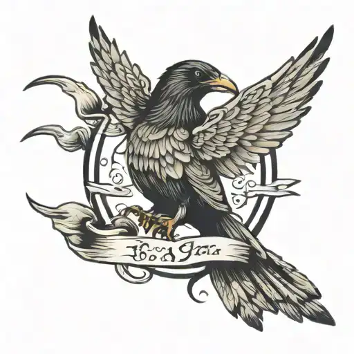 Bird With Half Wing Spread And Other Half Bones