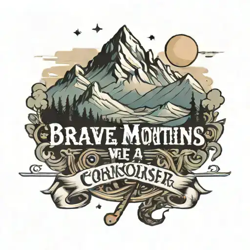 On Brave Mountains We Conquer Lyrics With A Mountain Range In The Background