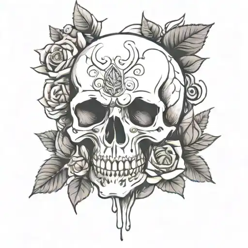 Skull And Rose