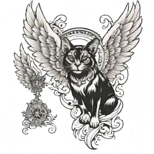 Paw And Angel Wings Spread