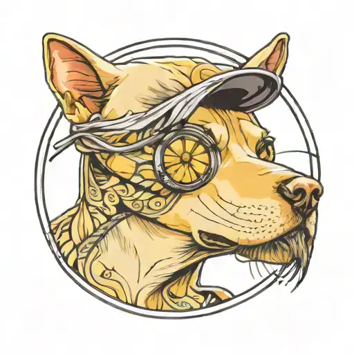 Cat And Yellow Lab With Head Out Car Window