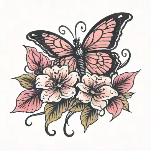 Butter Fly Pink Flowers