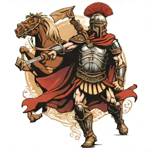 Roman Warrior In Battle
