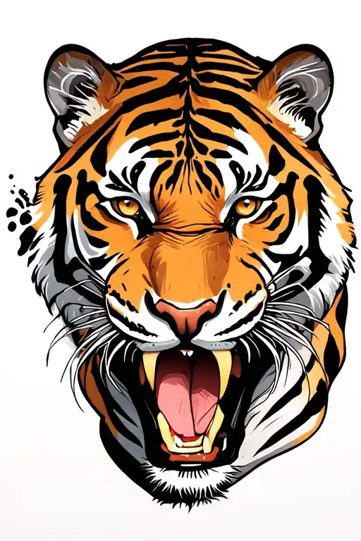 Tearing Skin Revealing Tiger Print