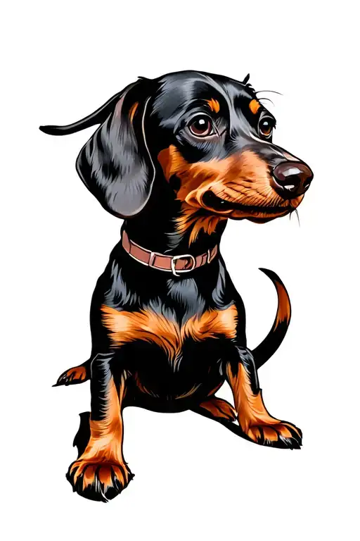 American Traditional Dachshund That Has Been Elongated And Is Wavey