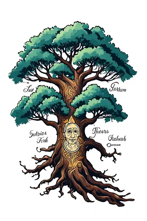 Family Tree With Names Written