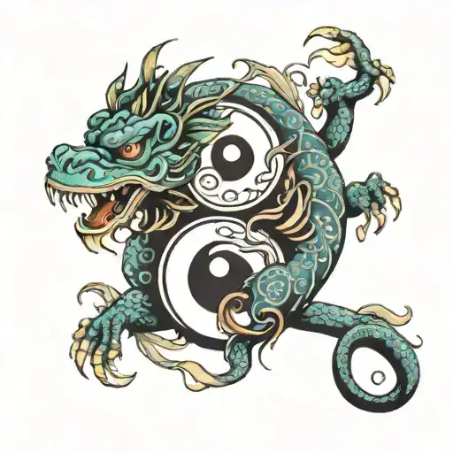 Monkey Dragon Yin Yang