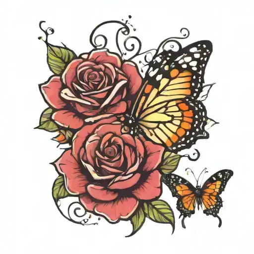 Rose And Butterfly