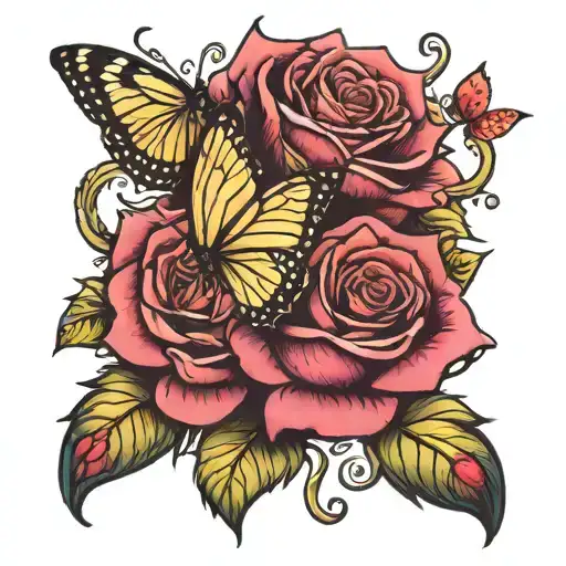 Rose And Butterfly