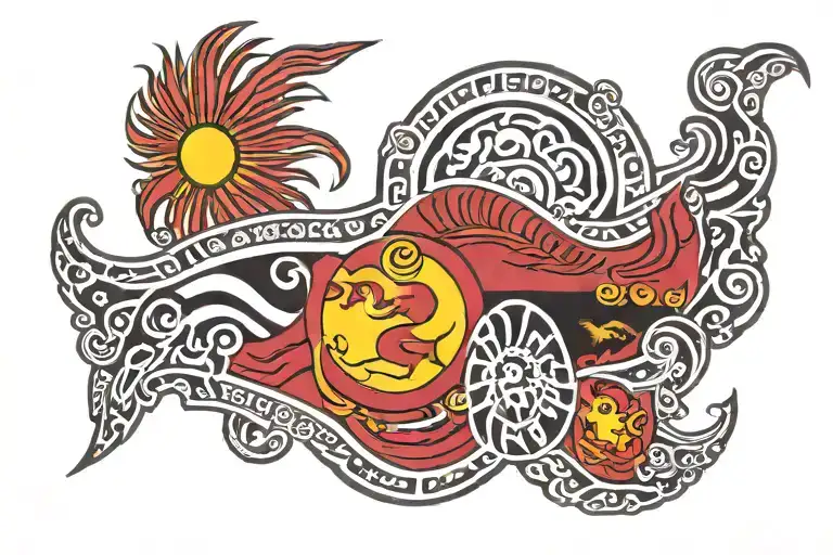 Papua New Guinea Flag Cut Diagonally