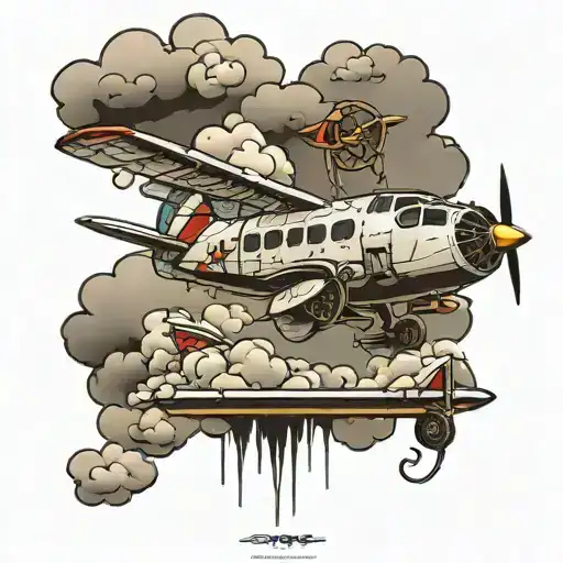 Airplane Clouds Surrounding