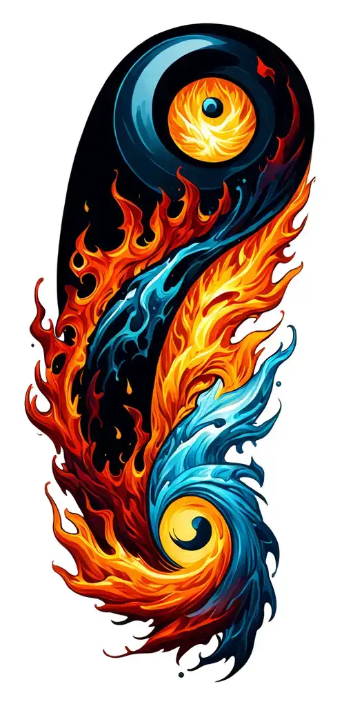 Fire And Ice Yin Yang Symbol