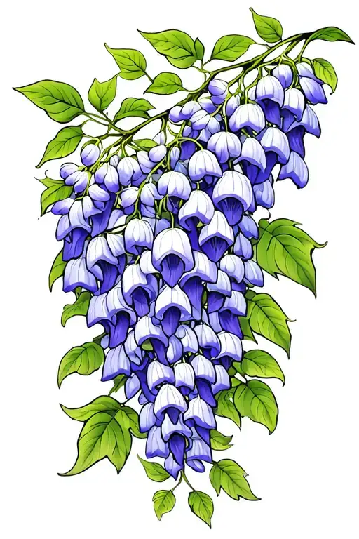 Colorful Art Nouveau Wisteria Vine