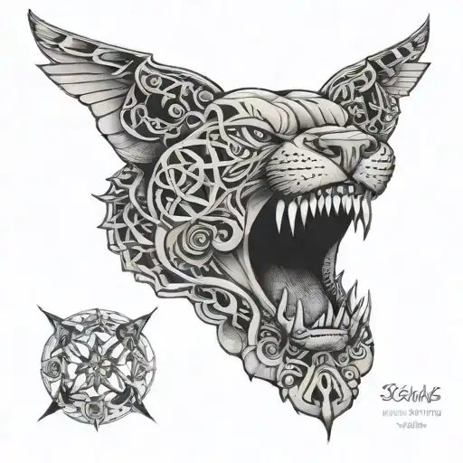 Full Throat Tattoo Up To Jawline Sacred Geometry Black And White